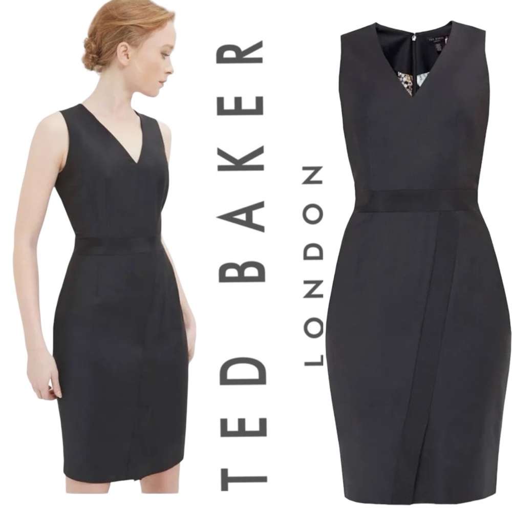 Ted Baker TORNAD Sleeveless Sheath Dress Black Size Ted 1=Us 4